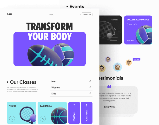 Sport-Events-Dribble-Landing-Page